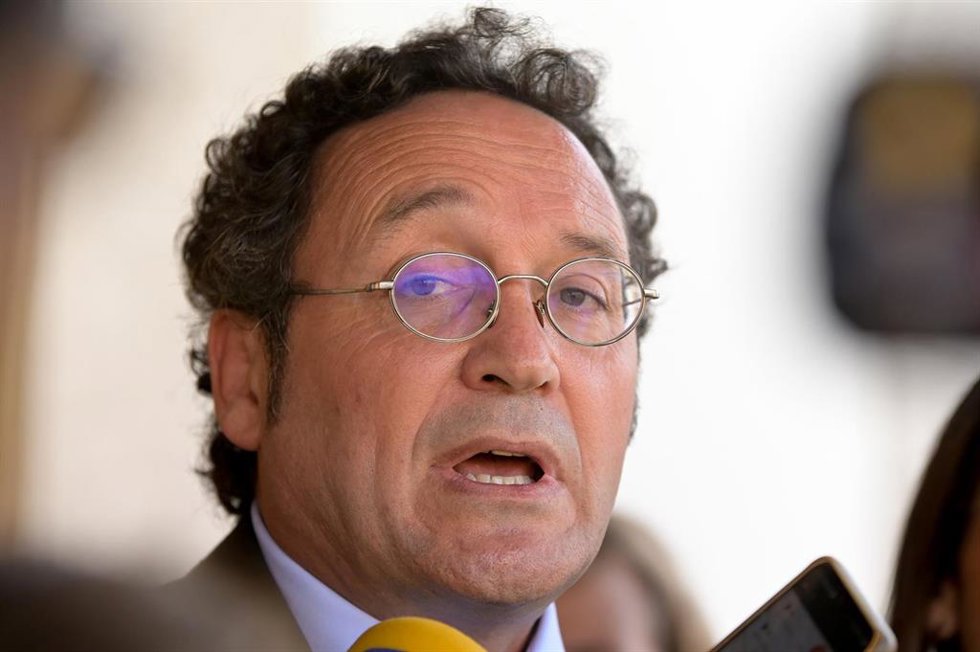 El fiscal general del Estado, Álvaro García Ortiz, antes del inicio de la Junta General de la Fiscalía Especial Antidroga, en el Pazo de Mariñán, en Bergondo (A Coruña)