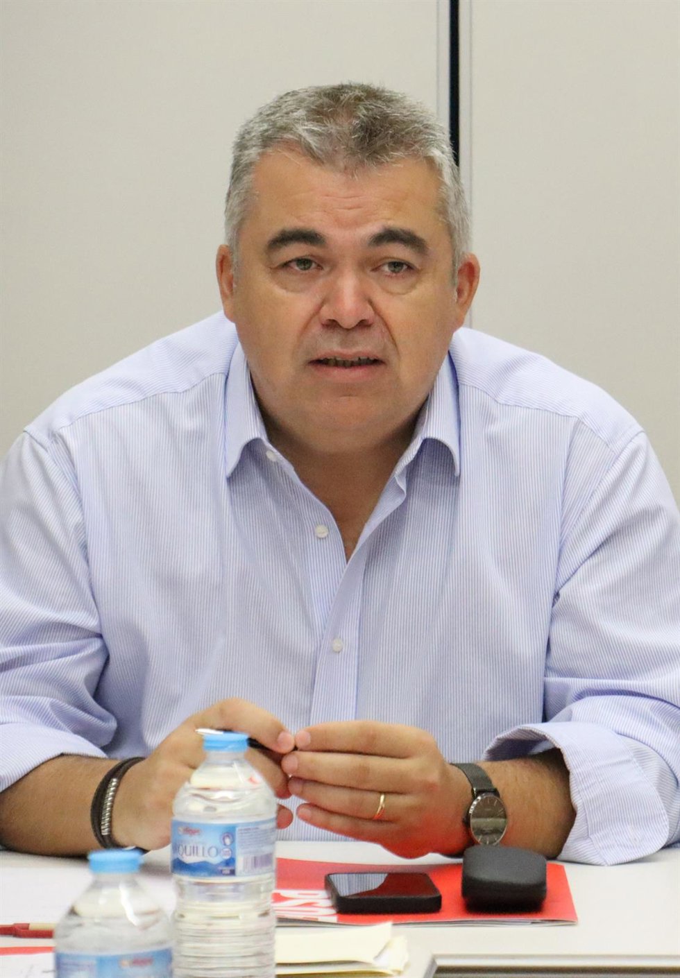 Santos Cerdán en la sede del PSOE de Córdoba.