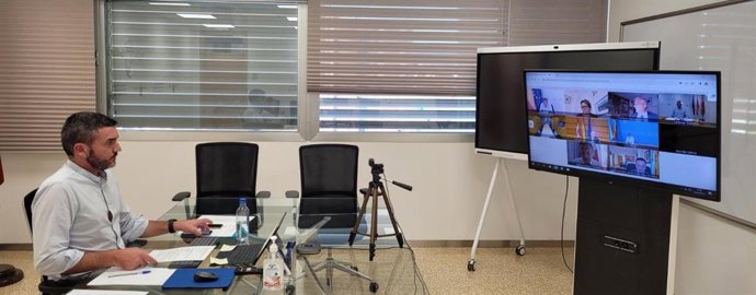 El consejero Antonio Luengo durante su participación en el Consejo Consultivo de Agricultura y Pesca celebrado esta tarde de forma telemática.