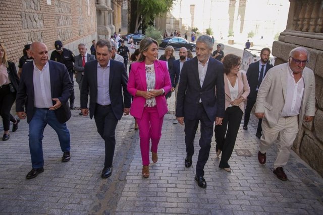 El ministro del Interior, Fernando Grande-Marlaska, en Toledo, para presentar los datos de siniestralidad vial de 2021.