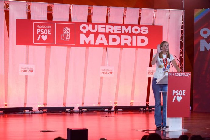 Archivo - La portavoz del Grupo Municipal Socialista del Ayuntamiento de Madrid, Mar Espinar, interviene durante la celebración de la primera jornada de la Convención del PSOE Madrid ciudad 