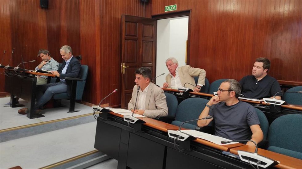 El portavoz del Grupo Municipal Socialista de Santander, Daniel Fernández, en el Pleno