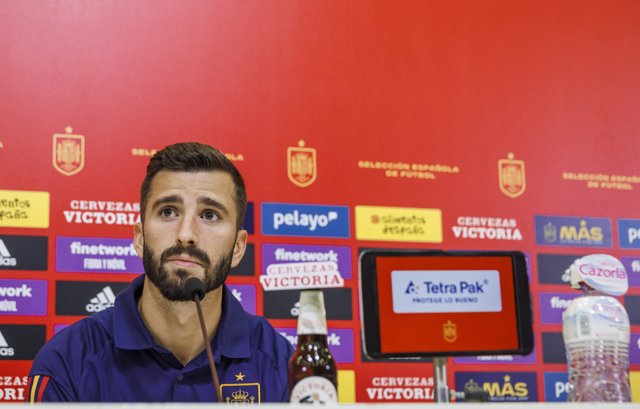 El internacional José Luis Gayá en rueda de prensa en la Ciudad del Fútbol de la RFEF en Las Rozas (Madrid).