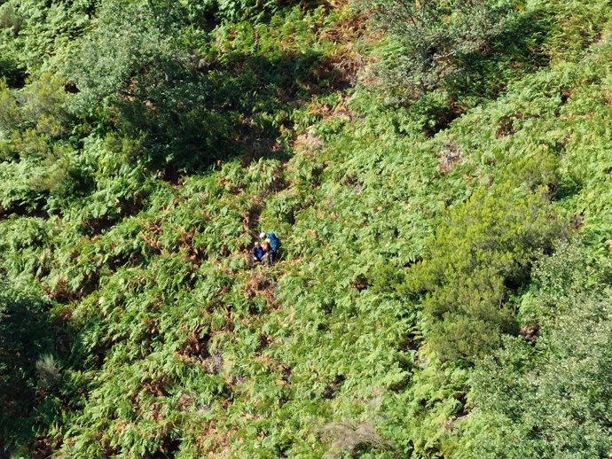 Rescate de un peregrino en Las Herrerías (León).