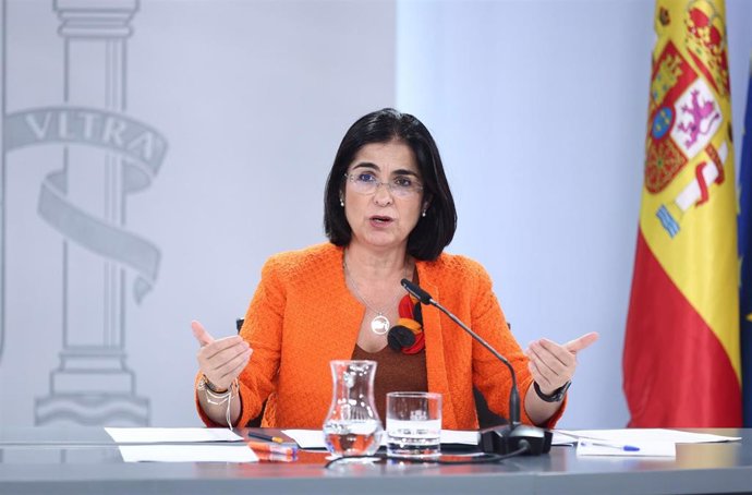 La ministra de Sanidad, Carolina Darias, durante una rueda de prensa posterior a la reunión del Consejo de Ministros, a 20 de septiembre de 2022, en Madrid (España).