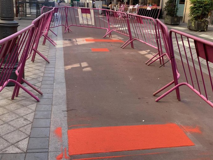 Reparaciones en la calle Pasión de Valladolid.