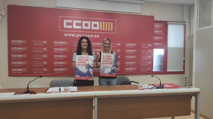 La secretaria general de CCOO PV, Ana García, y la secretaria de Elecciones Sindicales de CCOO PV, Núria Lázaro,