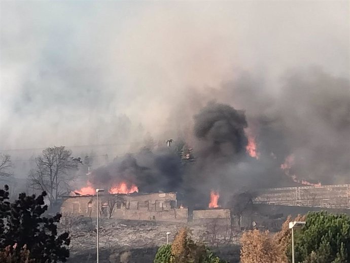 Incendio en el monte Ezkaba, cerca de Pamplona.