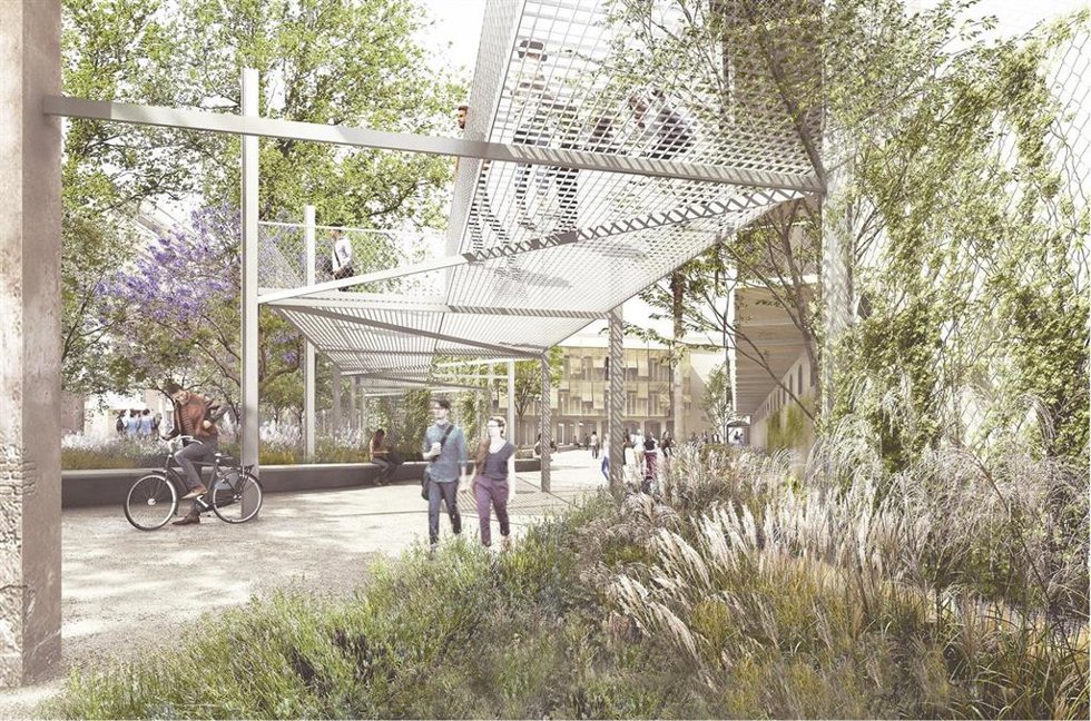 Recreación de la transformación de la antigua prisión la Modelo de Barcelona.