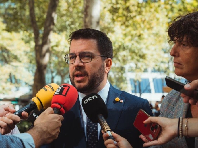 Imatge del president de la Generalitat, Pere Aragons, a Nova York