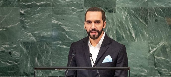 El presidente de El Salvador, Nayib Armando Bukele, interviene en el debate general de la septuagésima séptima sesión de la Asamblea General.
