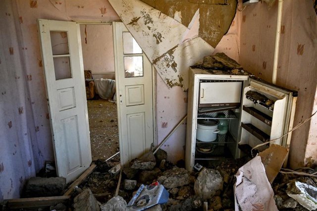 Una vivienda destrozada por los ataques en la región de Zaporiyia, Ucrania