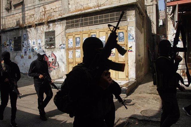 Milicianos palestinos en la ciudad cisjordana de Nablús