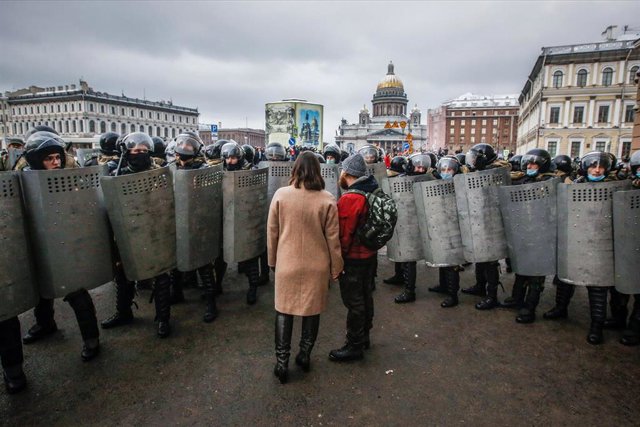 Archivo - Manifestación no autorizada en San Petersburgo, Rusia