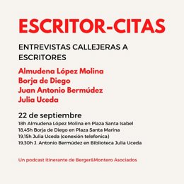 Cartel anunciador de la iniciativa 'Escritor-Citas' del Ayuntamiento de Sevilla.