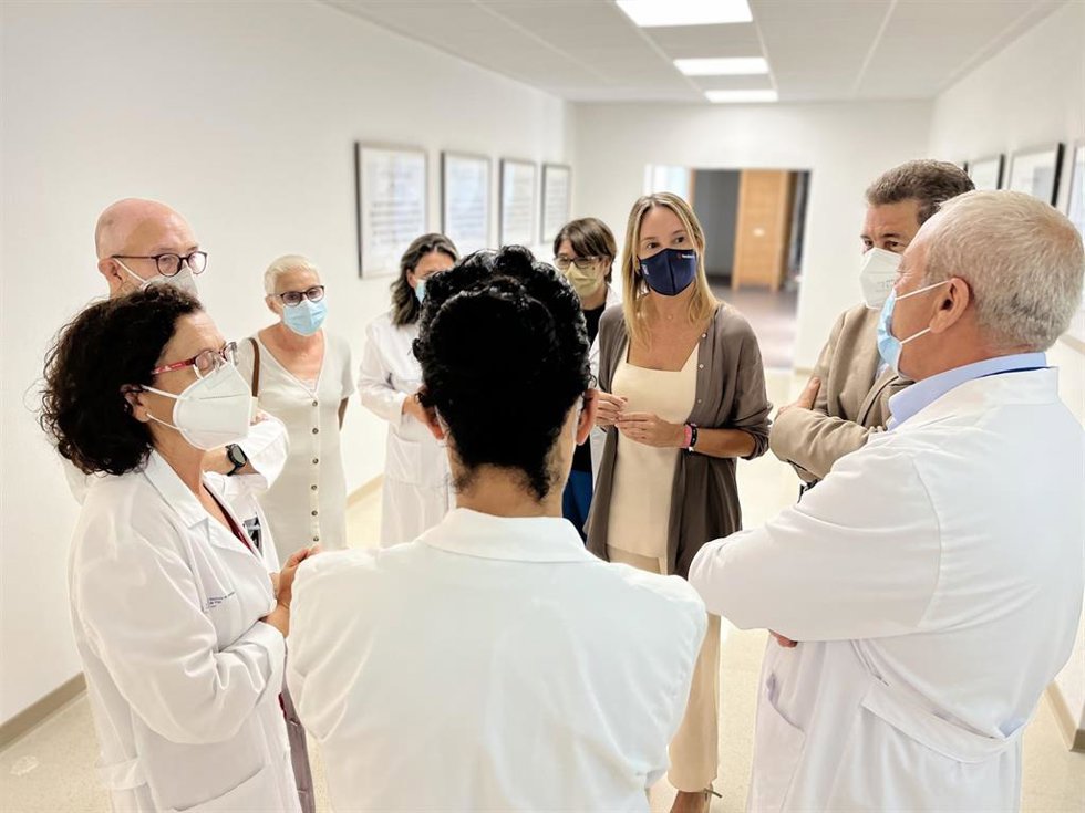 Marta Fernández-Tapias en su visita al Meixoeiro.