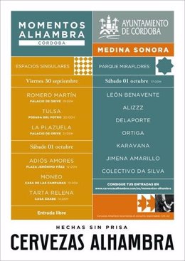 Cartel de la cuarta edición de Momentos Alhambra Medina Sonora.