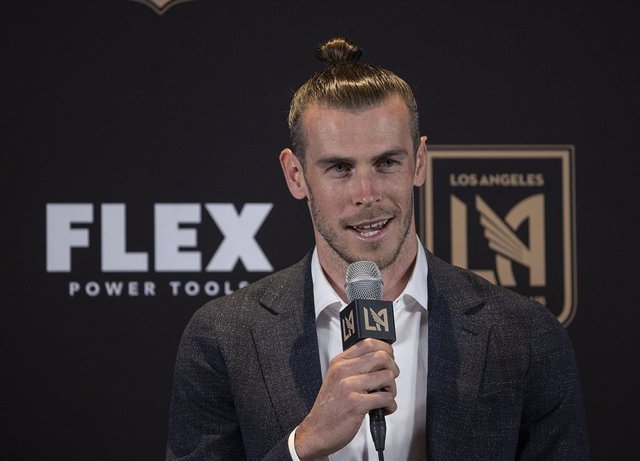 Archivo - Gareth Bale durante su presentación con Los Angeles FC
