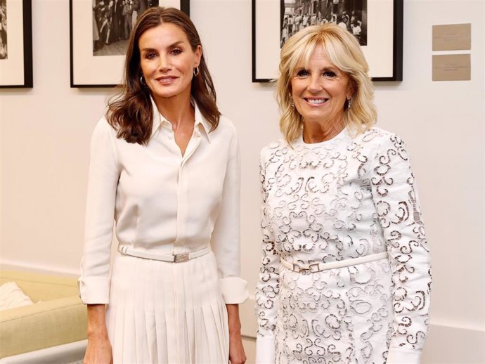 La Reina Letizia y Jill Biden han presidido el acto central del "Día Mundial de la Investigación en Cáncer"