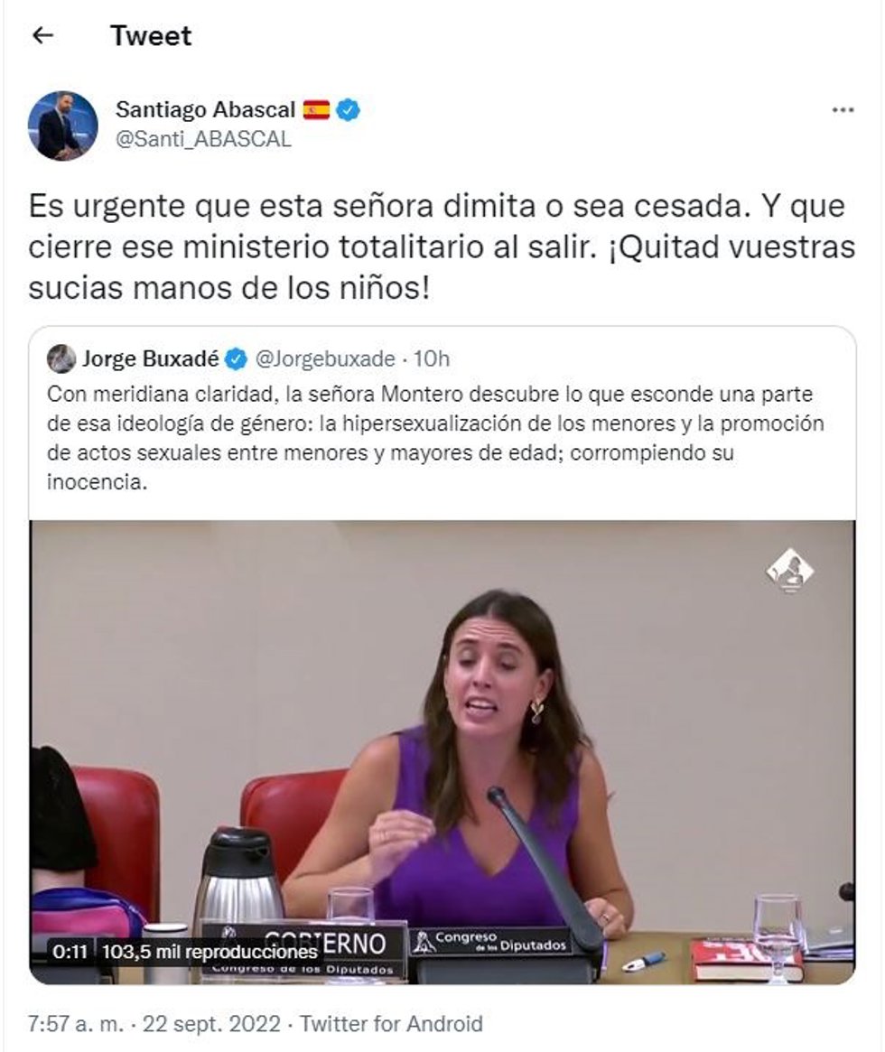 Tuit de Santiago Abascal