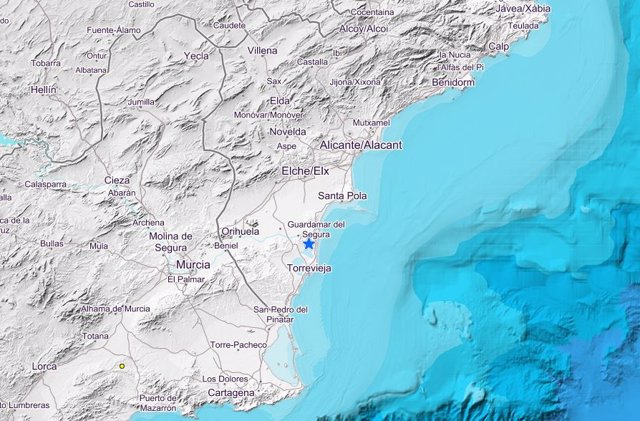 Guardamar registra un terremoto de 2,6 grados que se deja sentir también en Torrevieja