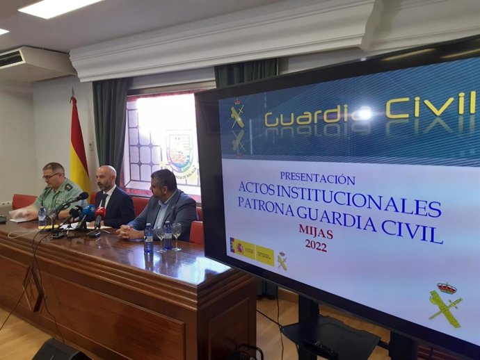 Presentación de los actos de la Guardia Civil en Málaga por la festividad de su patrona y de su carta de servicios.