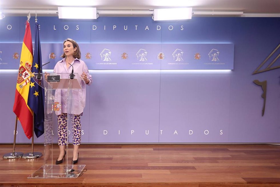 Archivo - La secretaria general del PP y portavoz del PP en el Congreso, Cuca Gamarra, en una rueda de prensa