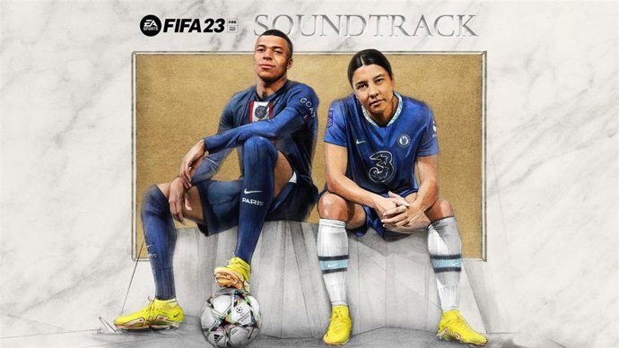 El delantero francés del PSG Kylian Mbappé, portada de la banda sonora del videojuego FIFA 23.