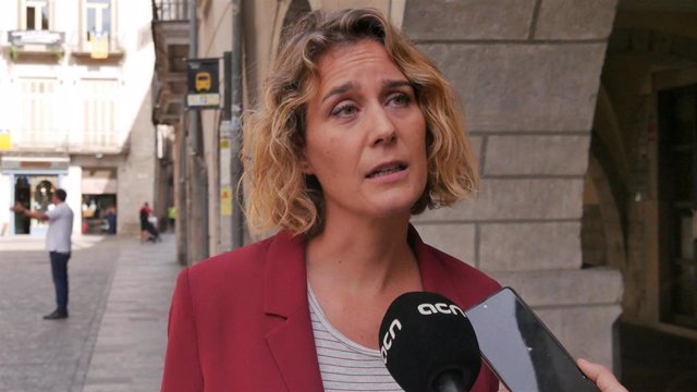 La líder de los comuns en el Parlament, Jéssica Albiach, en declaraciones en Girona