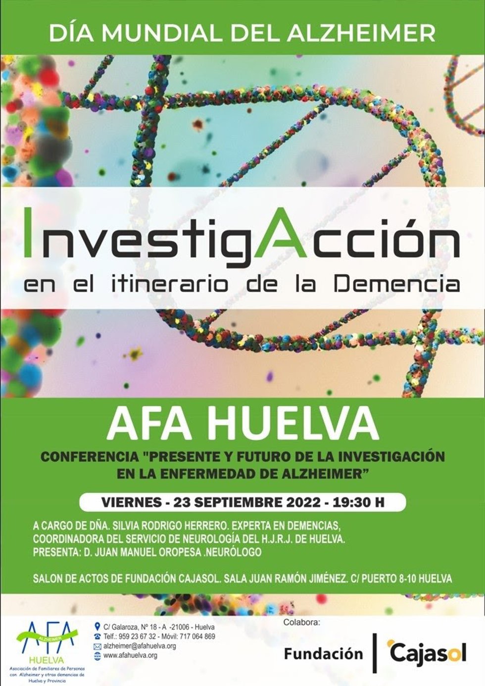 La Fundación Cajasol se une a AFA en los actos con motivo del Día Mundial del Alzheimer.