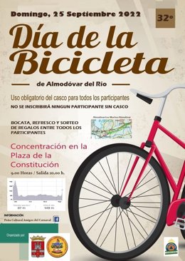 Cartel del Día de la Bicicleta en Almodóvar del Río.
