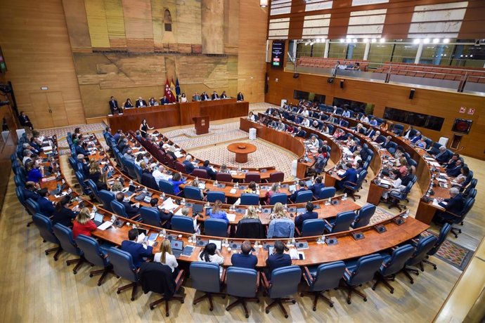 Hemiciclo de la Asamblea de Madrid durante un pleno, a 22 de septiembre de 2022, en Madrid (España)