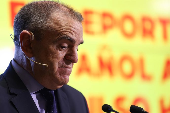 Archivo - El presidente del Consejo Superior de Deportes, José Manuel Franco, interviene en un desayuno deportivo de Europa Press, en el Auditorio Meeting Place, a 23 de junio de 2022, en Madrid (España).
