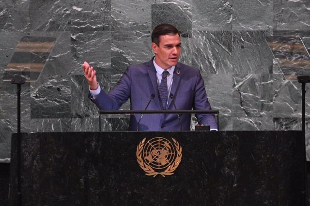 El presidente del Gobierno, Pedro Sánchez, en la Asamblea General de la ONU