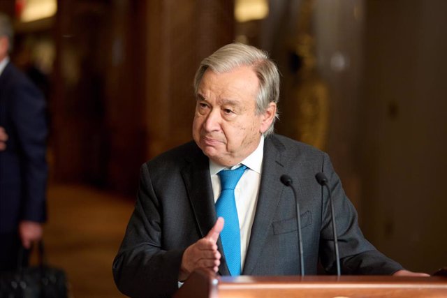 September 21, 2022, New York, NY, USA: UN Secretary-General AntÃnio Guterres spoke to reporters following the Round Table of the Global Crisis Response Group on Food, Energy and Finance and the Informal Leaders Round Table on Climate Change.