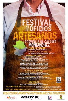 Cartel del Festival de los Oficios Artesanos que llega este sábado a Montánchez