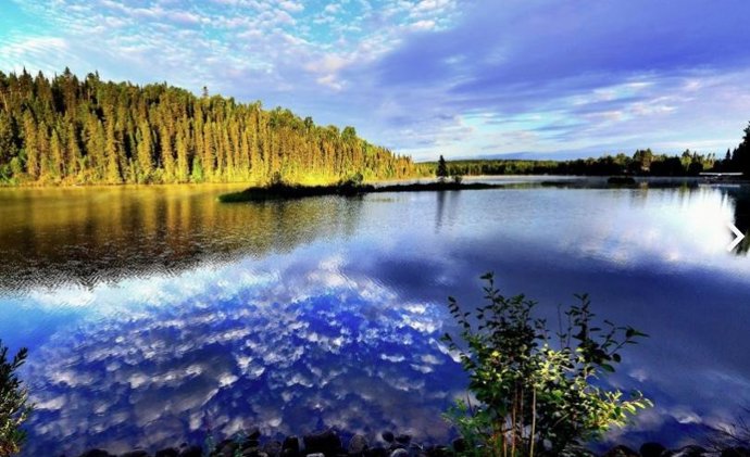 Un lago con aguas marcadamente azules en Nueva Zelanda