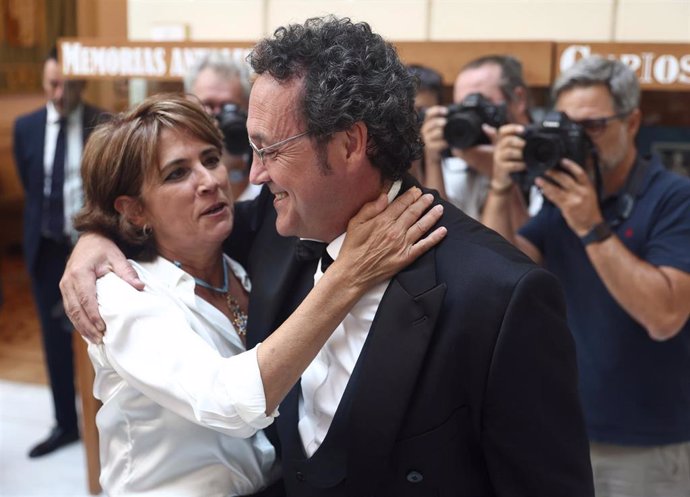 La que fuera fiscal general del Estado Dolores Delgado y Álvaro García Ortiz, en el acto de toma posesión como nuevo fiscal general del Estado, en el Tribunal Supremo, a 5 de septiembre de 2022, en Madrid (España). 