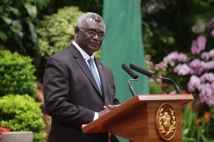 Archivo - El primer ministro de Islas Salomón, Manasseh Sogavare