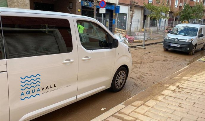 Avería en una tubería en el barrio de La Victoria, en Valladolid.