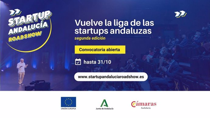 Cartel de la convocatoria de 'Startup Andalucía Roadshow'