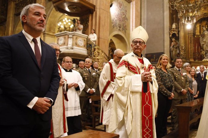 L'arquebisbe de Barcelona, el cardenal Joan Josep Omella, en la tradicional missa per la festa major de Barcelona, la Merc, a la basílica de la Merc