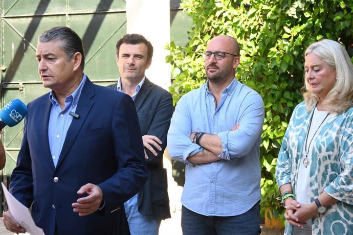 El consejero de la Presidencia, Antonio Sanz, este sábado en un acto en El Puerto de Santa María (Cádiz).