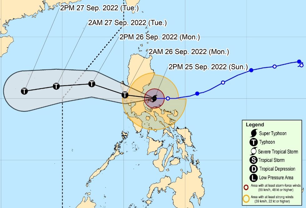 Trayectoria del supertifón 'Noru' en Filipinas