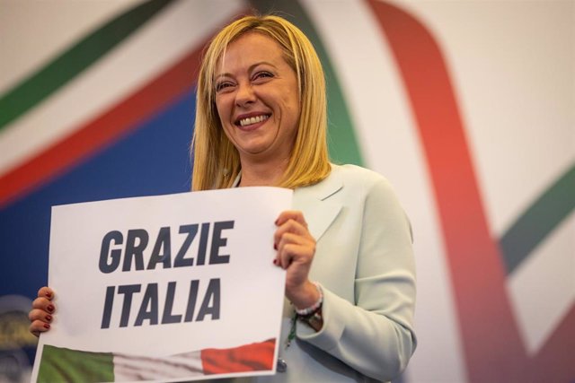 La presidenta del partido de ultraderecha Hermanos de Italia, Giorgia Meloni