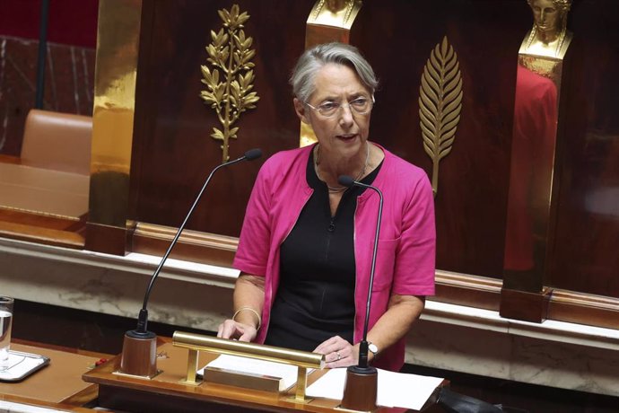 Archivo - La primera ministra francesa, Elisabeth Borne, en la Asamblea Nacional