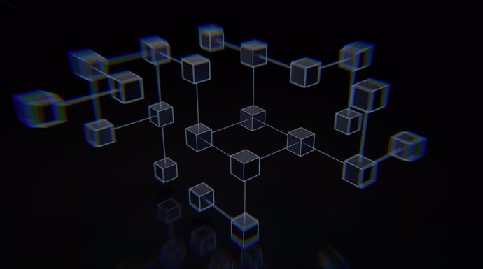 Representación de una cadena de bloques o blockchain