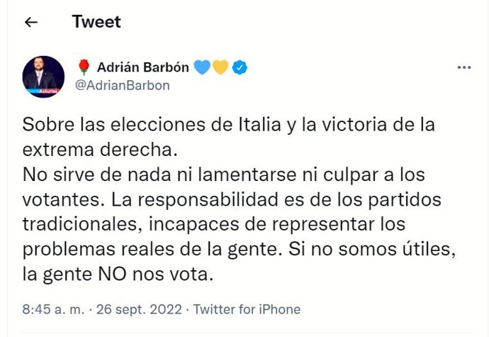 Archivo - Cuenta de Twitter del presidente de Asturias, Adrián Barbón.