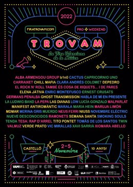 El cartell de Trovam incorpora artista com Tesa, Colomet, La Ludwig Band, Muerdo o Chill Mafia