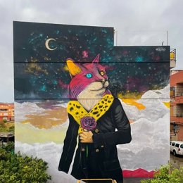 Mural de arte urbano en la localidad de Geldo